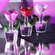 Personalized Cheap Crystal Glass Rose Flower for Souvenirs